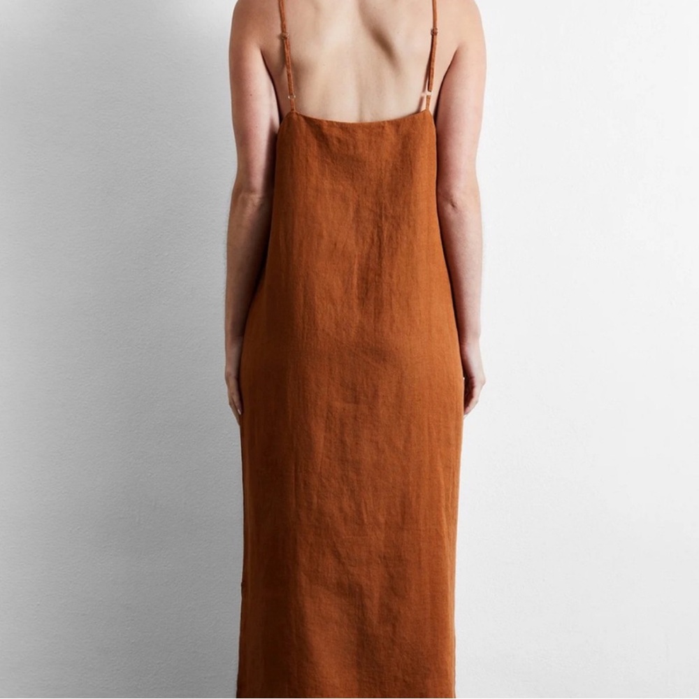 NWOT THREADS by Bed Threads 100% French Flax Linen MIDI dress XL - Picture 2 of 11